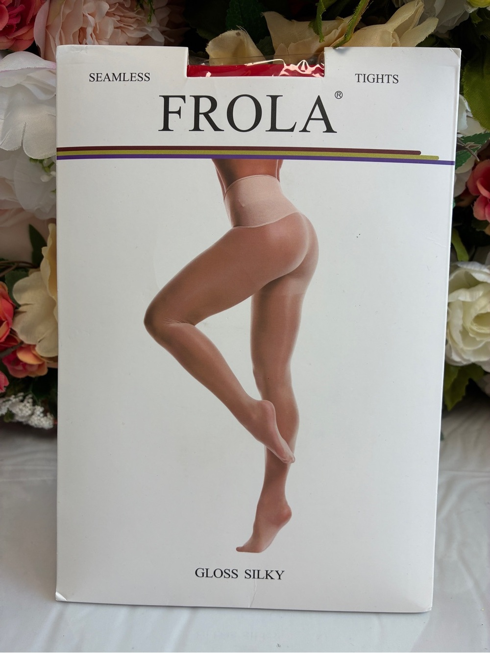 Frola Aurora Oil Shiny Seamless Tights Red Large High Waist Glossy Silky Finish